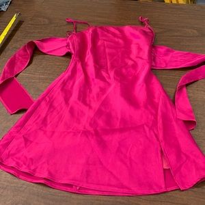 Like new fushia slip dress with back bow a love like you